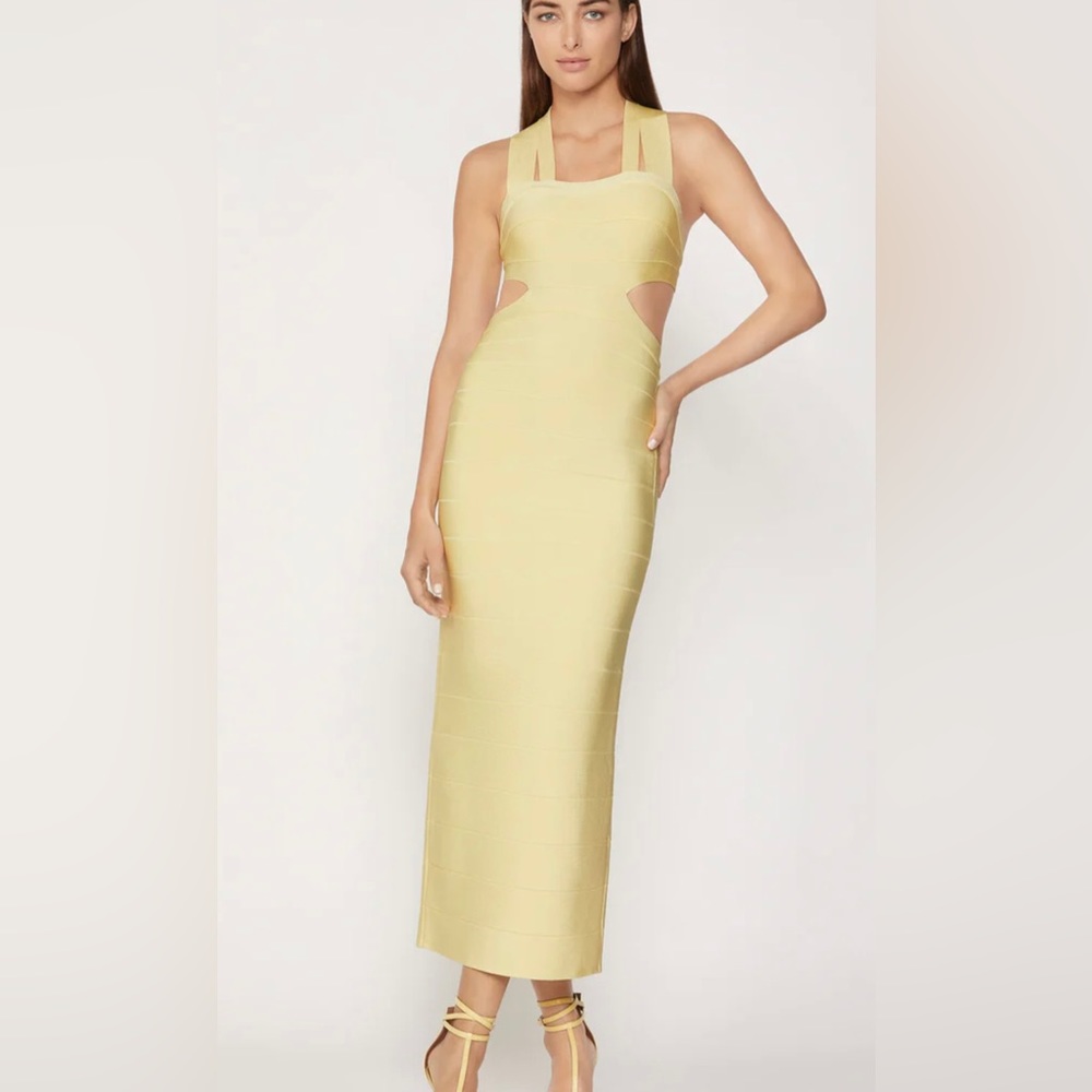 NOT FOR SALE! HERVE LEGER STRAPPY CUTOUT GOWN